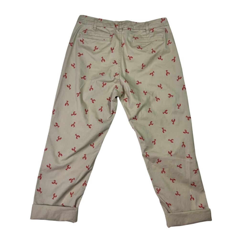 J Crew Lobster Print Pants Women's 8 Nautical Euro Summer Fisherman Nantucket - Picture 3 of 16